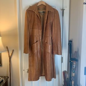 Lucian Picard  full length coat.. leather $ Liner mint cond.
